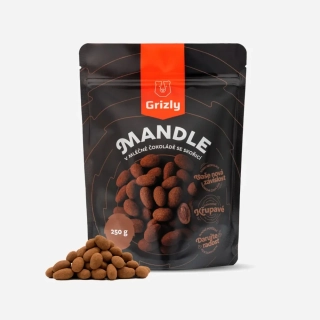 Mandle v mléčné čokoládě se skořicí, 250 g